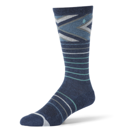 Royal Robbins Treetech Crew Pattern Sock Unisex Socks Blue Main Front 55412