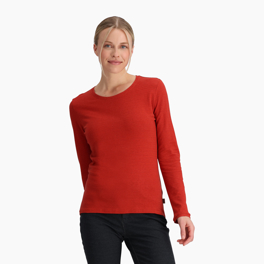 Royal Robbins Women’s Shirts Red Model Close-up 77528