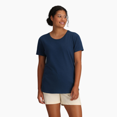 Royal Robbins Women’s T-shirts & Tanks Blue Model Close-up 81800