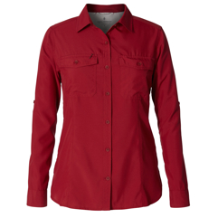 Royal Robbins Bug Barrier Expedition L/S Women’s Shirts Red Main Front 37759