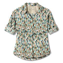Royal Robbins Expedition Print 3/4 Sleeve Blue, Turquoise Women’s